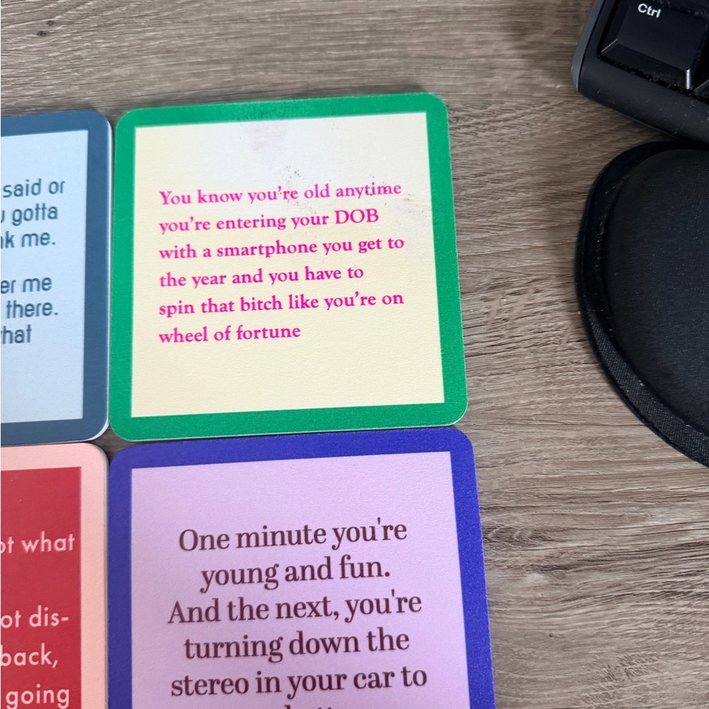 Humorous Quote Coasters Set — Multi-Color Decorative Coasters - Picture 4 of 15